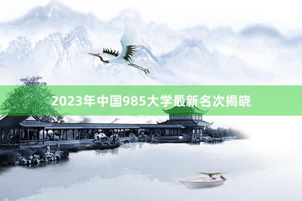 2023年中国985大学最新名次揭晓